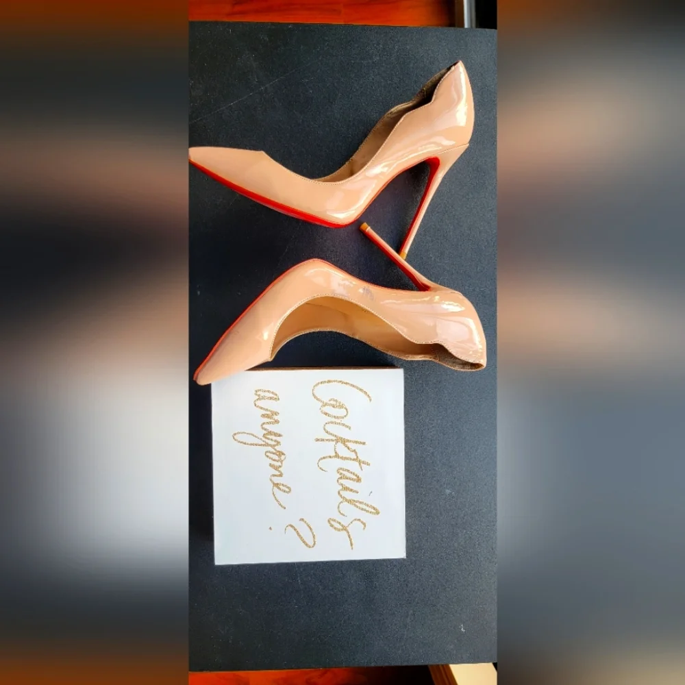 Christian Louboutin Hot Chick Nude Patent Leather Pumps heels with box Size 42 - Picture 7 of 7